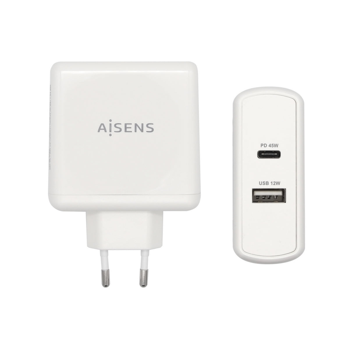 Cargador Pared AISENS 57W 2xUSB Blanco (ASCH-2PD45A-W)