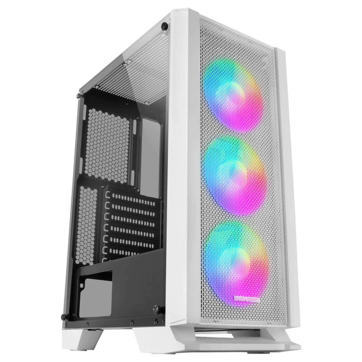 Caja Mars Gaming FRGB ATX mATX Mini-ITX Blanca (MCCW)