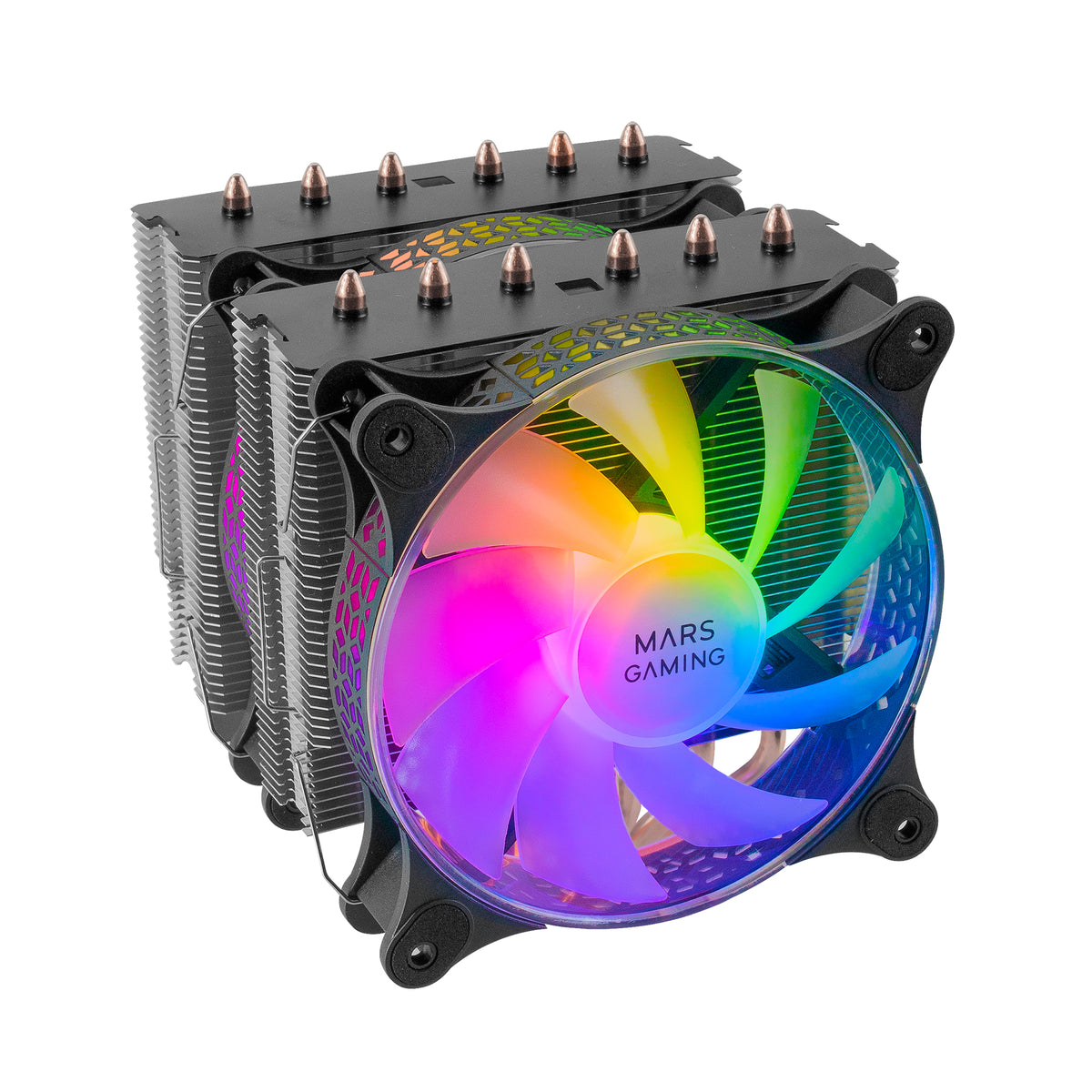 Ventilador CPU Mars Gaming Dual ARGB Negro (MCPUXT)