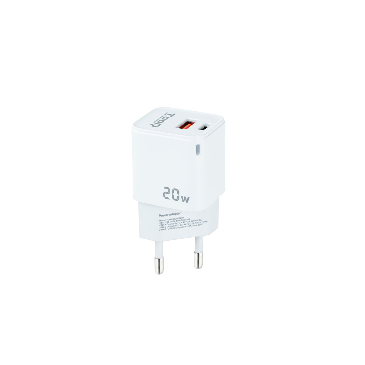 Cargador Pared TOOQ 20W USB-A/C Blanco (TQWC-QCPD20WT)