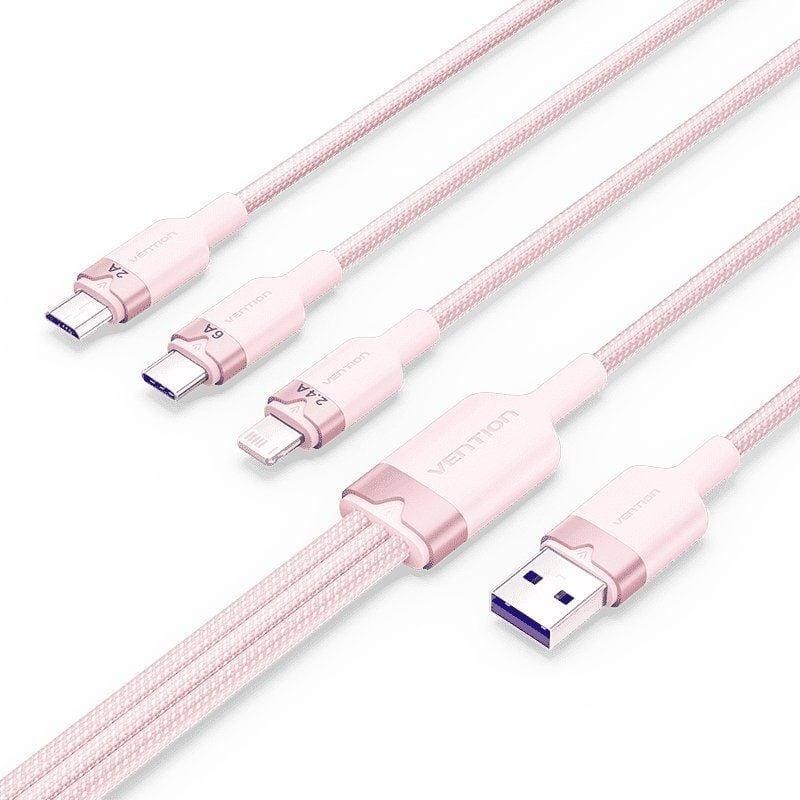 CABLE 3 EN 1 VENTION USB-A 2.0 - USB-C/LIGHTNING/MICRO-B