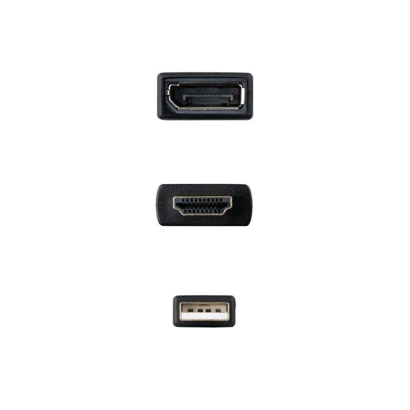 CABLE CONVERSOR NANOCABLE HDMI A DISPLAYPORT 20CM BLACK