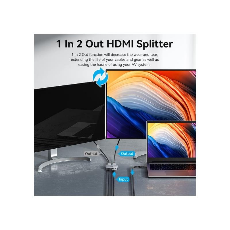SWITCH/SPLITTER VENTION HDMI 2.1/H - X2HDMI/H USB-C/H BIDIRECCIONAL 8K