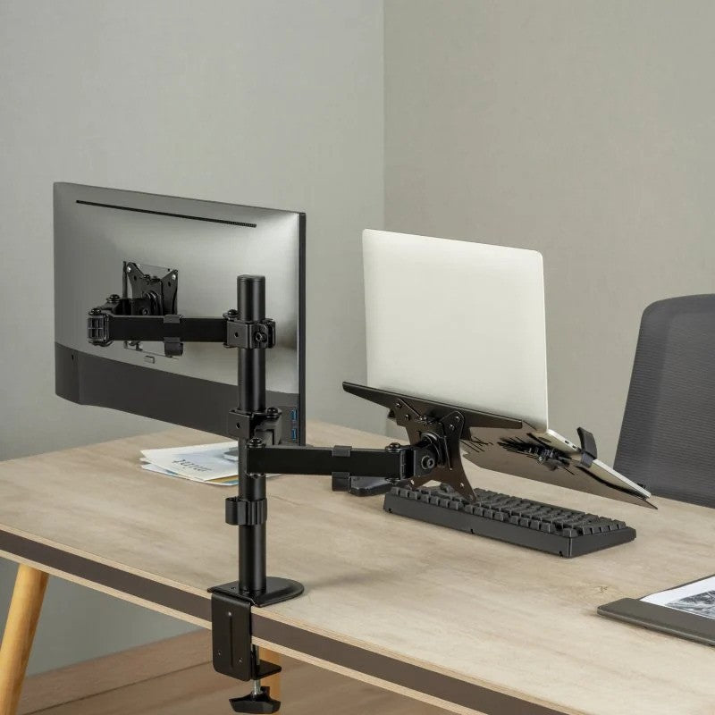 SOPORTE DE MESA MONITOR/NOTEBOOK AISENS REG.ALTURA GIR. INCL. 17"-32" 9KG BLACK