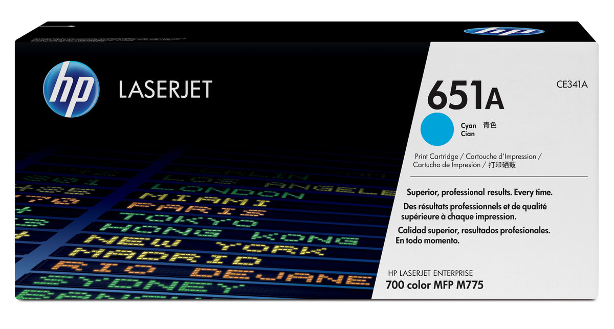 Toner HP LaserJet 651A Cian 16000 páginas (CE341A)