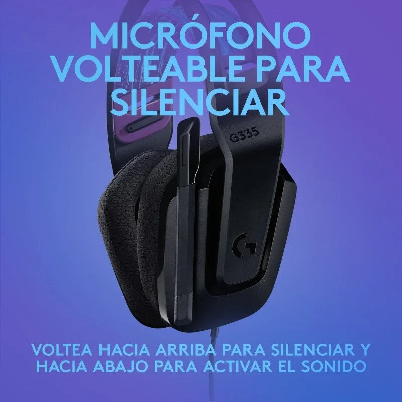 AURICULARES + MICROFONO LOGITECH GAMING G335 JACK 3.5MM BLACK/BLUE