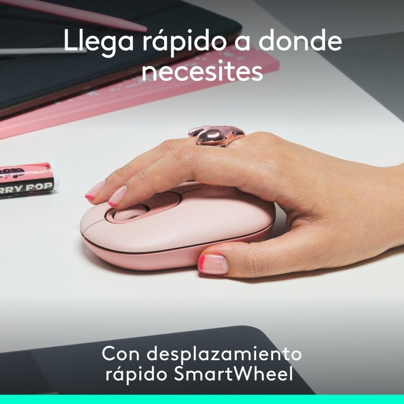RATON LOGITECH POP MOUSE WIRELESS BLUETOOTH ROSE
