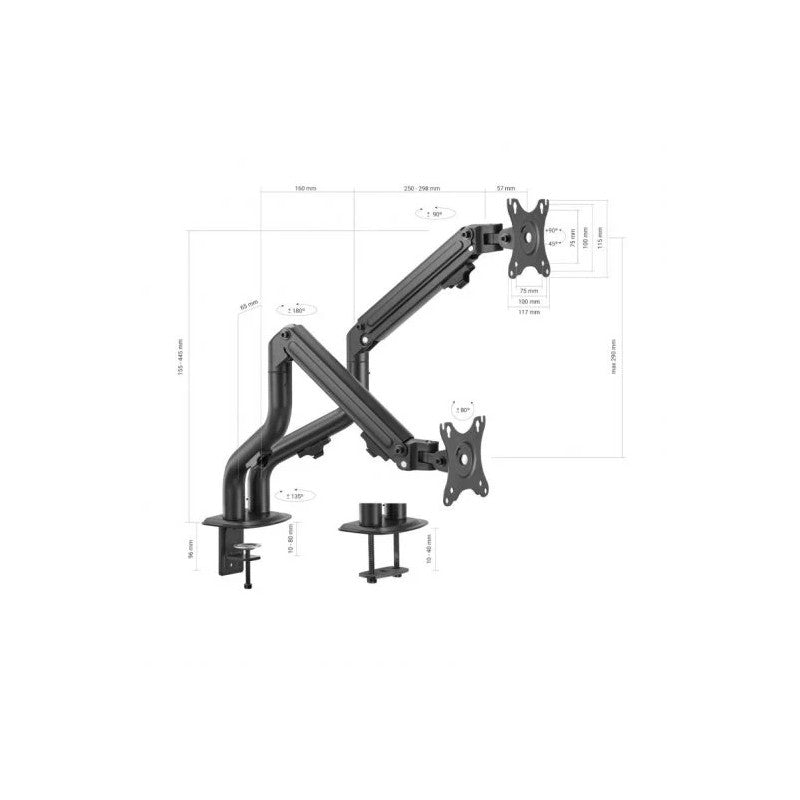 SOPORTE TV MONITOR AISENS 17"-32" 8KG 2 BRAZOS INCLINABLE/GIRATORIO