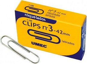 Clip Labiado Metalico del N3 de 42mm Caja de 100 Unidades