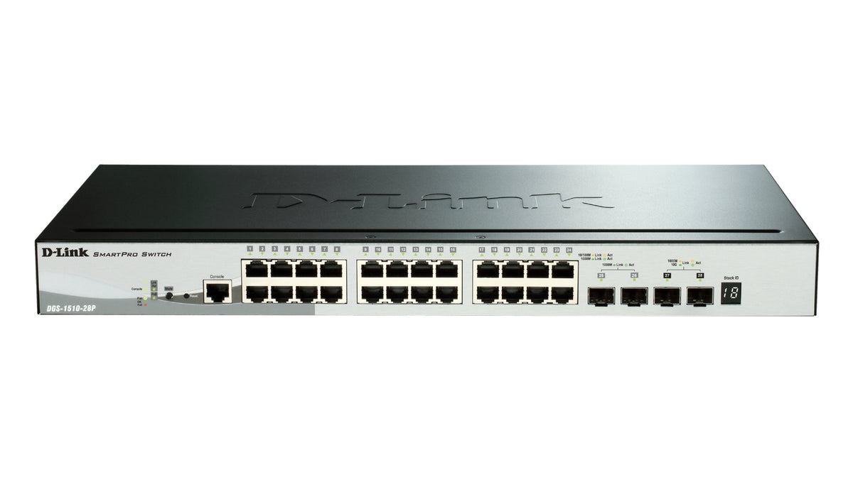 Switch D-Link 24xRJ45 GbE 4SFP PoE (DGS-1510-28P/E)