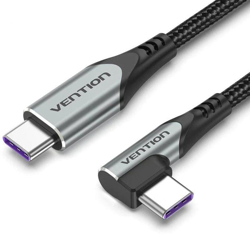 CABLE USB-C VENTION TIPO USB-C/M - USB-C/M ACODADO 5A 100W
