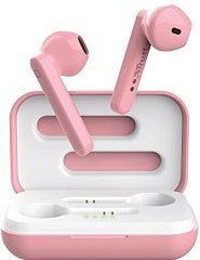 Auriculares intrauditivo primo con microfono y estuche de carga bluetooth rosa
