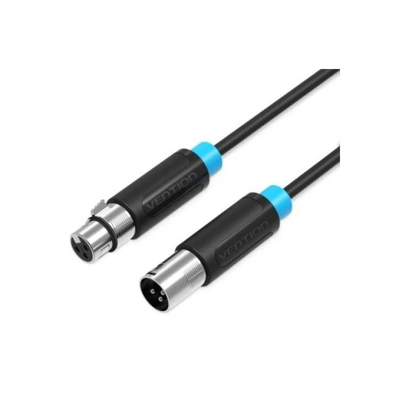 CABLE ESTEREO VENTION XLR M - XLR H 10M BLACK