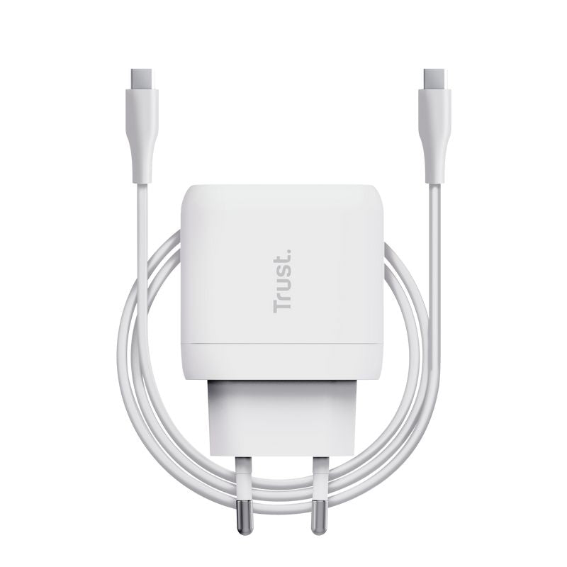 Cargador Trust Maxo 1xUSB-C 45W Pared Blanco (25138)