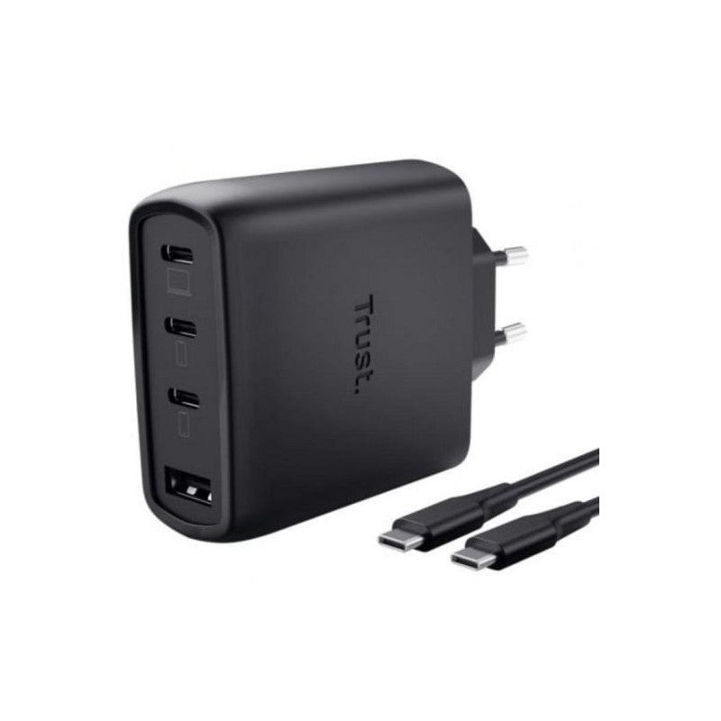 CARGADOR TRUST MAXO 3XUSB-C 1XUSB-A 65W + CABLE USB-C 2M BLACK