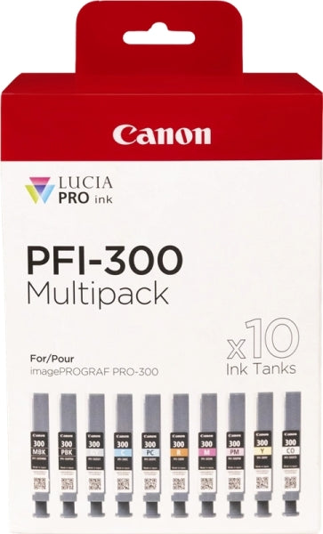 Canon PFI300 Pack de 10 Cartuchos de Tinta Originales - 4192C008