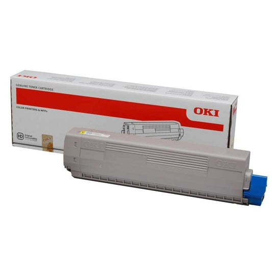 OKI C822 Yellow Original Toner Cartridge - 44844613