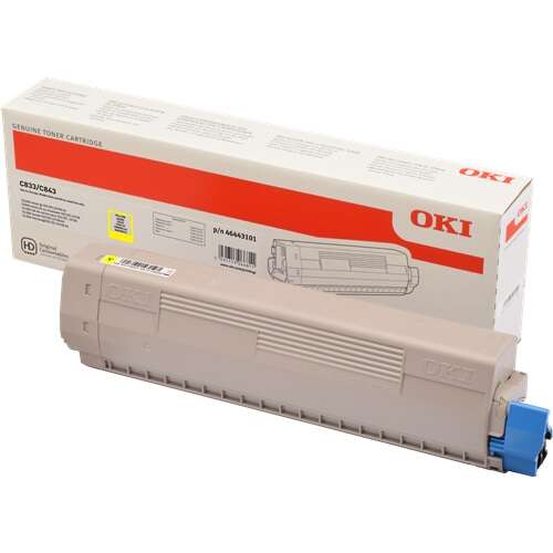 OKI C833/C843 Yellow Original Toner Cartridge - 46443101