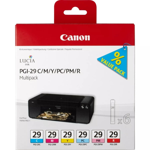 Canon PGI29 6-Pack Original Ink Cartridges - 4873B005