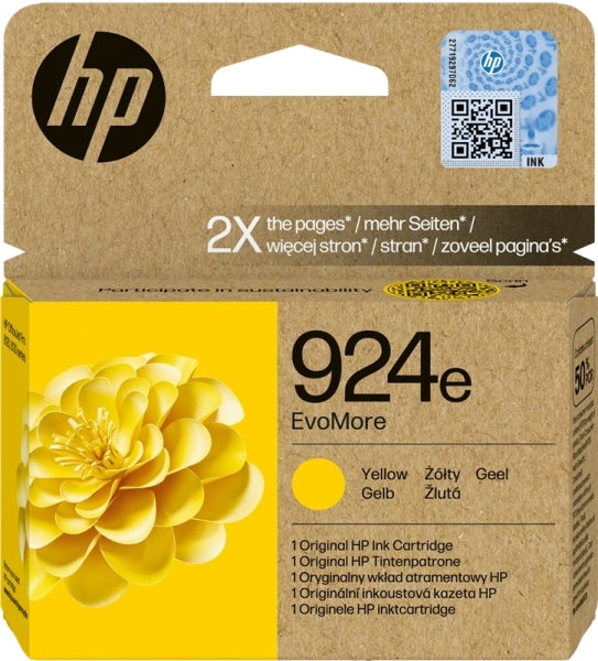 HP 924e Yellow Original Ink Cartridge - 4K0U9NE