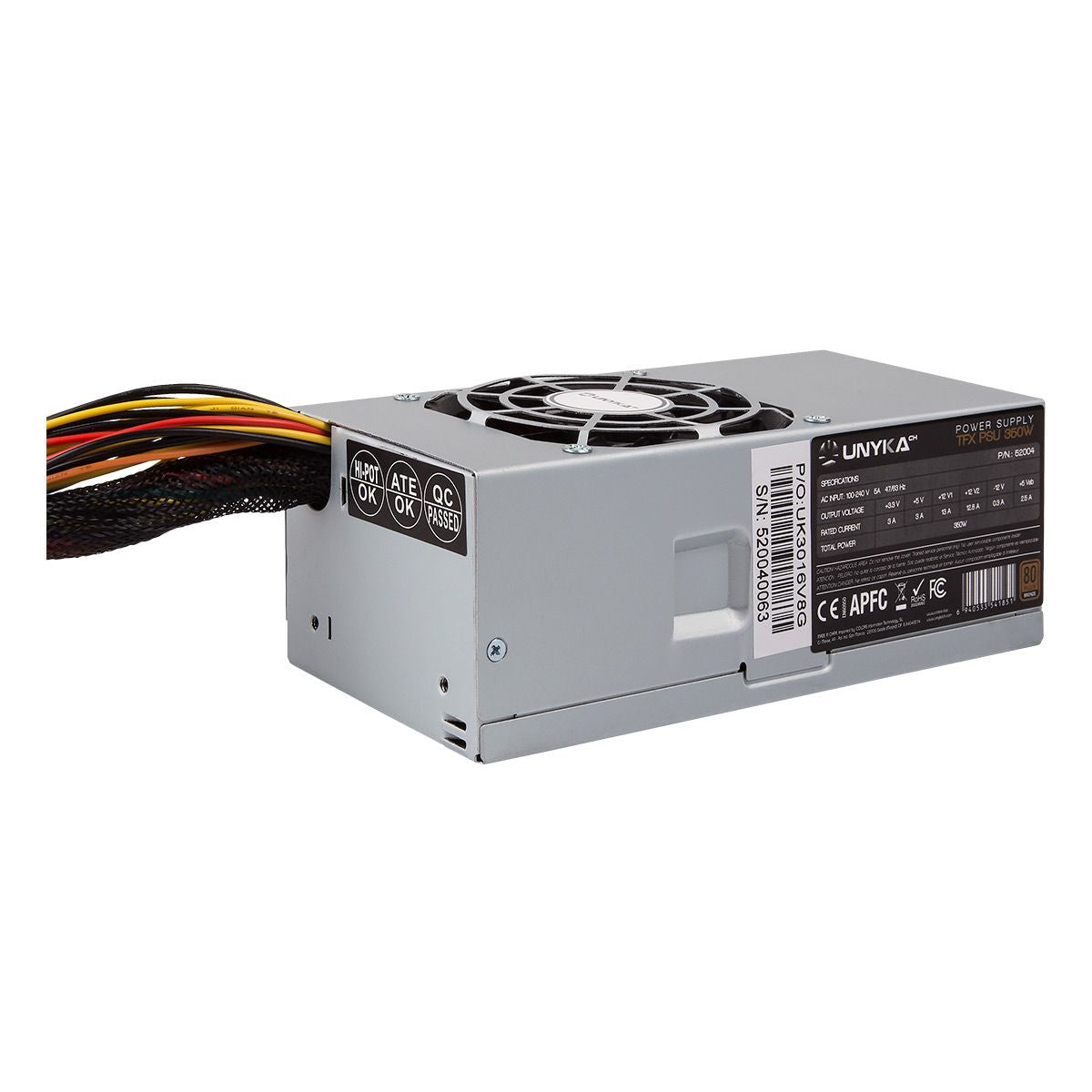 Fuente UNYKA TFX 350W 80mm 80+ Bronze Plata (52004)