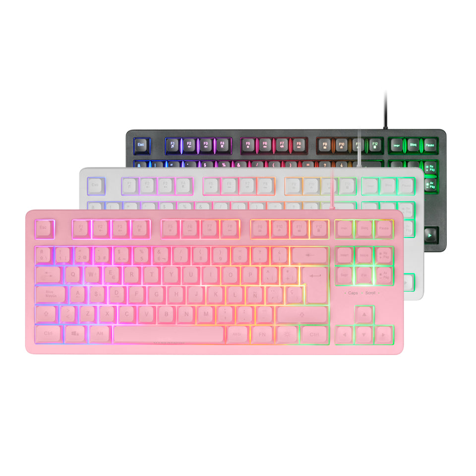 Teclado Mars Gaming TKL H-Mech USB FRGB Rosa (MK023PES)