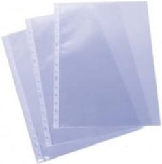 Funda plasticas multitaladro en formato folio a4 60 micras transparente acabado piel de naranja pack 100 unidades