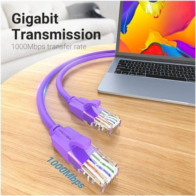 CABLE DE RED CAT.6 UTP 1M VENTION PURPLE