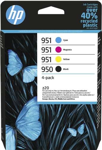 HP 950 + 951 Original Ink Cartridge 4-Pack - 6ZC65AE