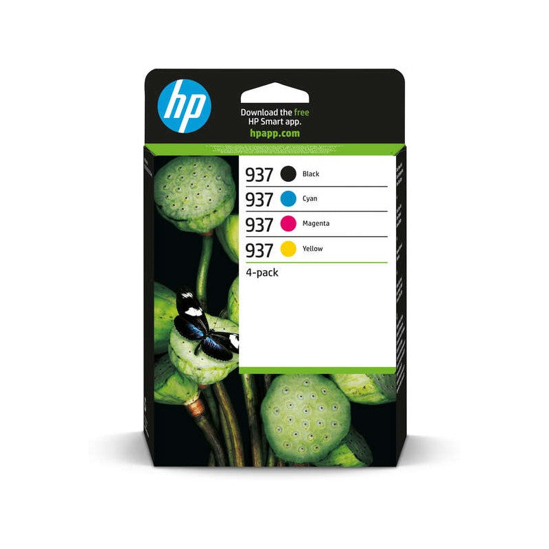 HP 937 Pack de 4 Cartuchos de Tinta Originales - 6C400NE. 1x 1.250 Paginas / 3x 800 Paginas