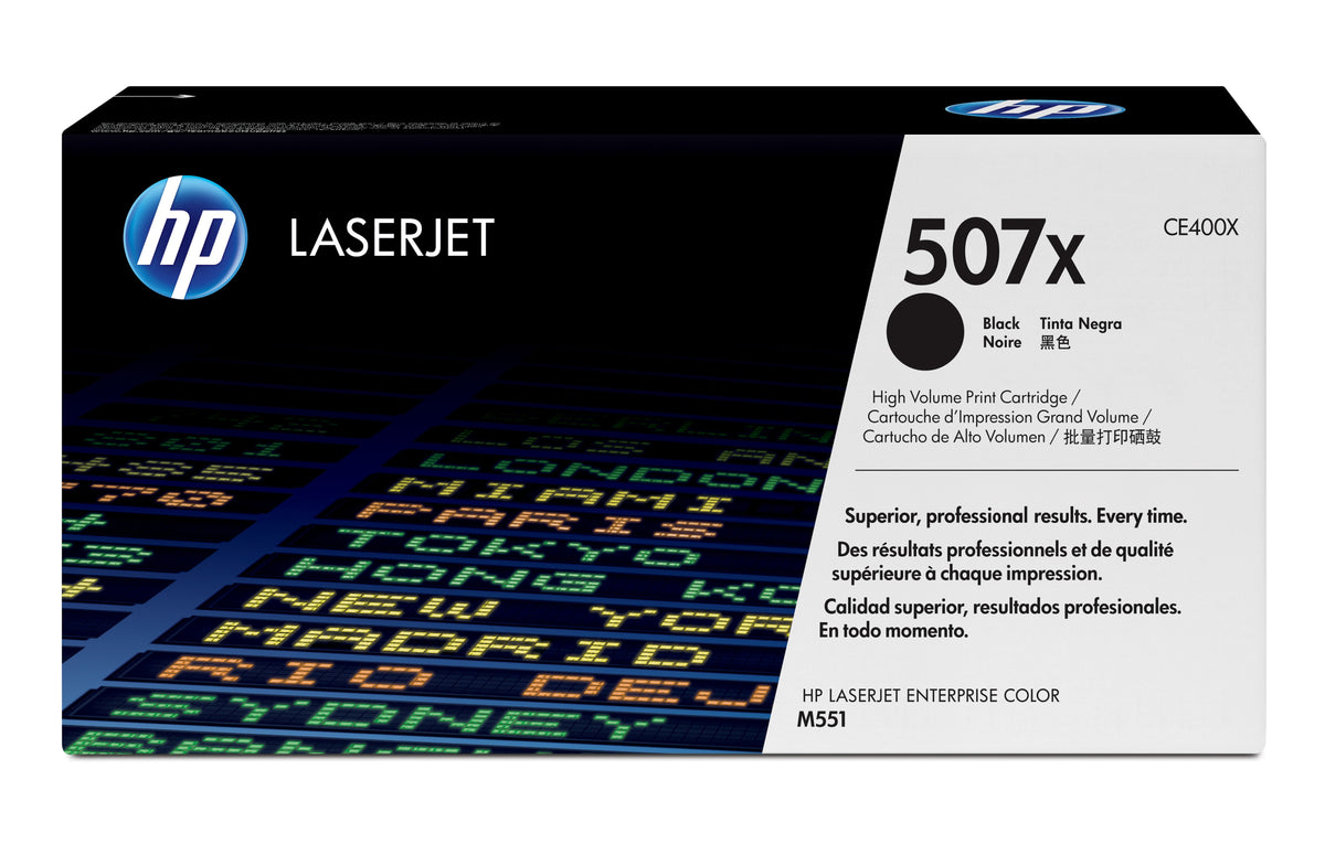 Toner HP LaserJet Pro 507X Negro 11000 páginas (CE400X)