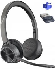 Auriculares de diadema con microfono voyager 4320 USB-A + bluetooth 700 dongle microsoft teams certified