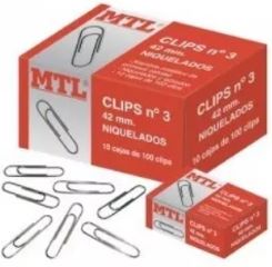 Clip labiado metalico del n3 de 42mm caja de 100 unidades