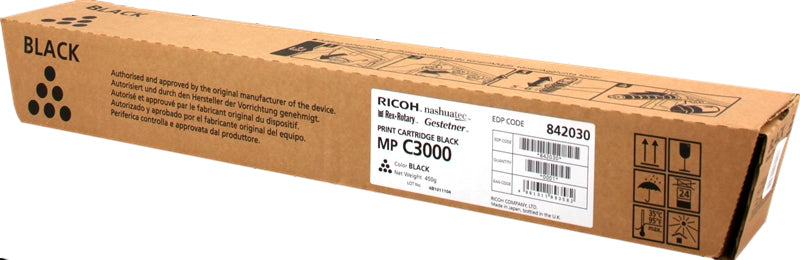 Ricoh Aficio MP-C2500/MP-C3000 Black Original Toner Cartridge - 888640/888636/842030