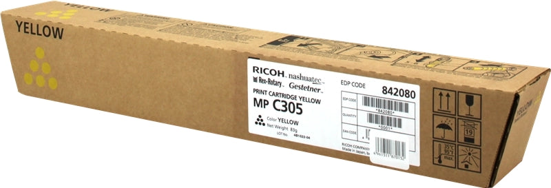 Ricoh Aficio MP-C305/MP-C305SPF Yellow Original Toner Cartridge - 842080/841597/MPC305E