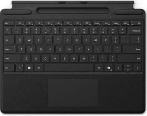 Funda con teclado surface pro 10 con panel tactil, bandeja de carga y almacenamiento slim pen (no incluido) para surface pro 11, 10, 9, 8 color negro