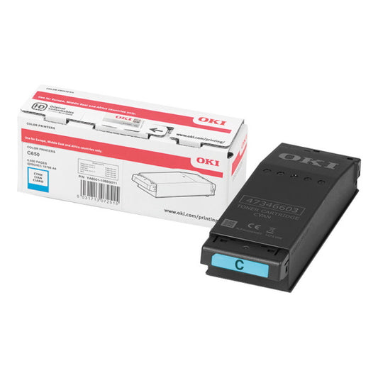 OKI C650 Cyan Original Toner Cartridge - 9006127