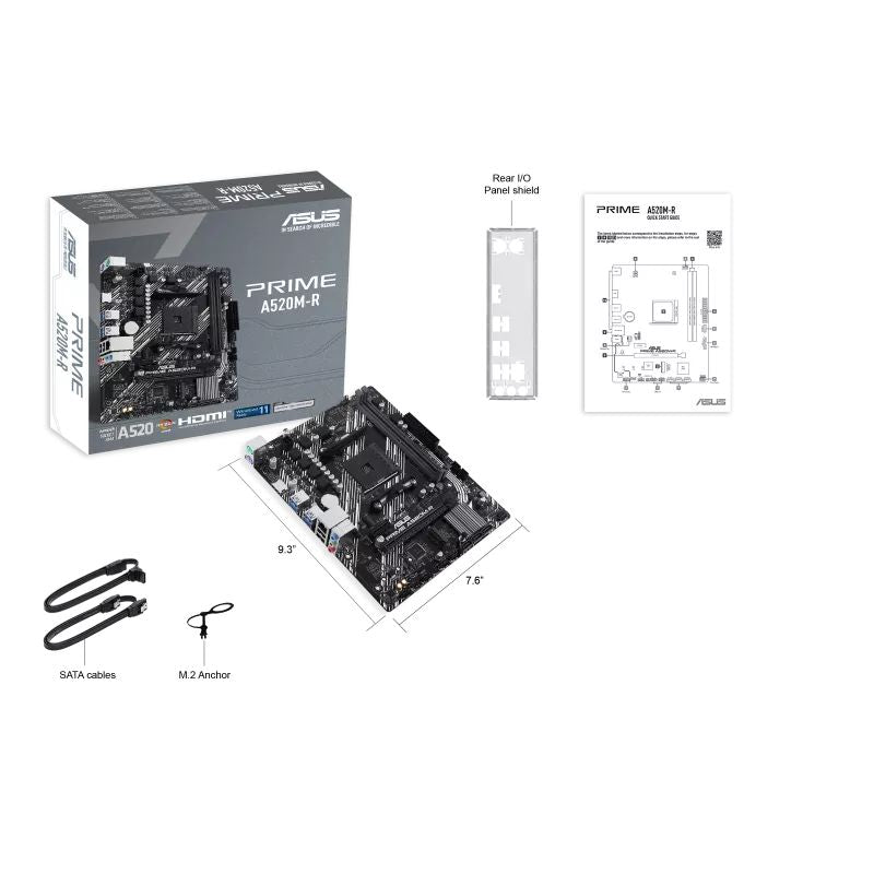 ASUS PRIME A520M-R: (AM4) 2DDR4 USB HDMI RJ45 mATX