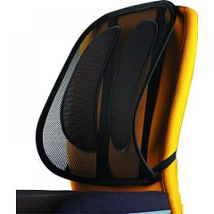 Cojin lumbar mesh office suites se fija a traves de una correa ajustable se amolda a los contornos del cuerpo material de malla que permite la circulacion del aire negro
