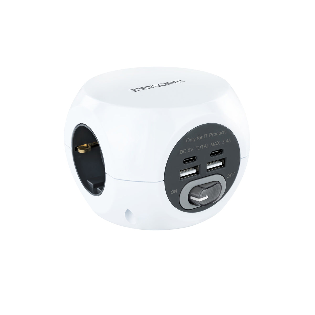 Regleta Nanocable 3 Tomas 4xUSB Interruptor(10.37.0001)