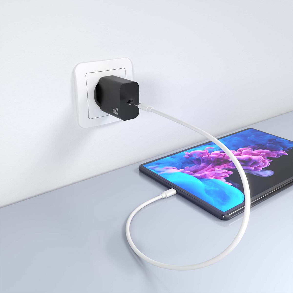 Cargador de Pared AISENS 1xUSB-C 20W Negro (A110-0939)