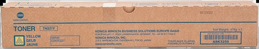 Konica Minolta TN221 Yellow Original Toner Cartridge - TN221Y/A8K3250