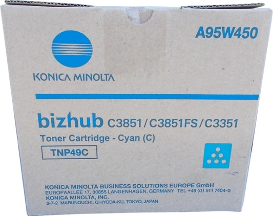 Konica Minolta TNP49 Cyan Original Toner Cartridge - TNP49C/A95W450
