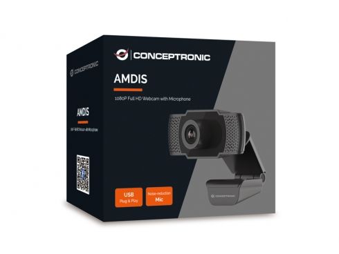 WebCam CONCEPTRONIC FHD USB Micrófono Negra (AMDIS01B)