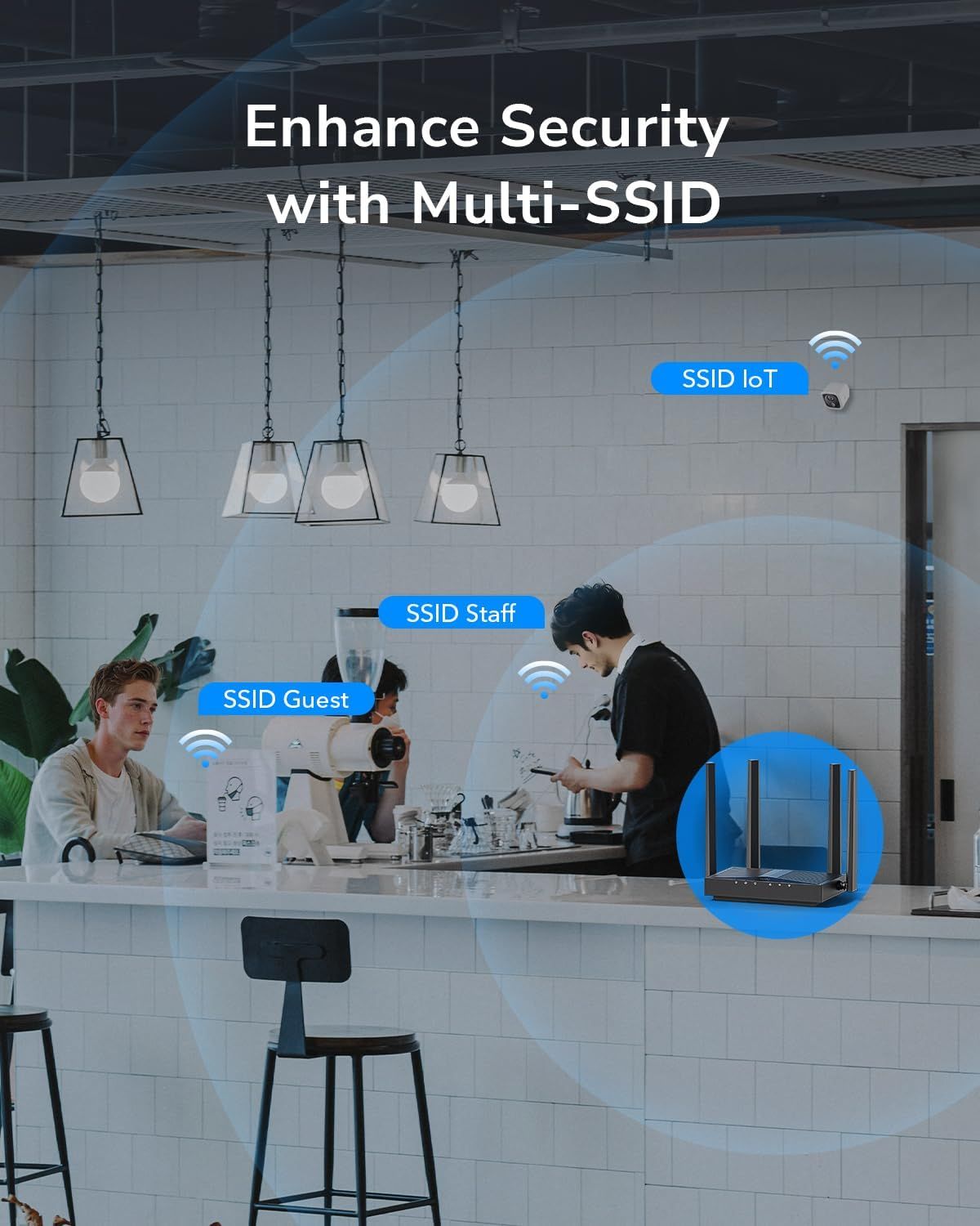 Pto Acceso CUDY 1xRJ45 WiFi 6 Dual Band Negro (AP3000D)