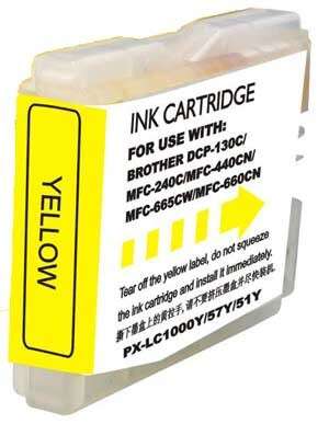 Brother LC1000XL/LC970XL Yellow Generic Ink Cartridge - Replaces LC1000Y/LC970Y
