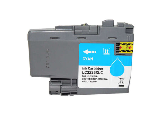 Brother LC3235XL/LC3233 Cyan Generic Ink Cartridge - Replaces LC3235XLC/LC3233C