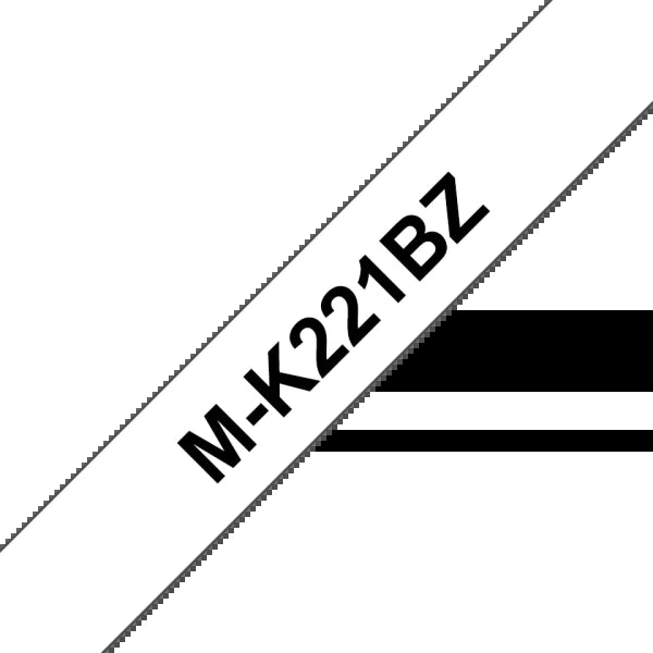 Brother MK221BZ Generic Non-Laminated Label Tape - Black Text on White Background - 9mm Width x 8 Meters