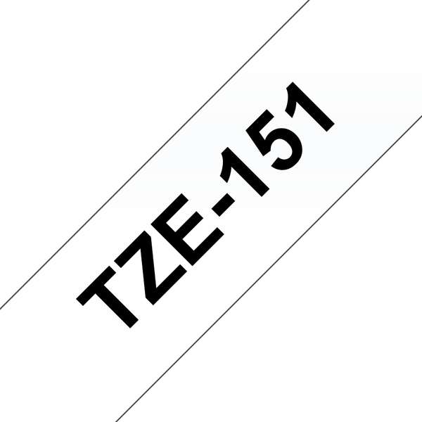 Brother TZe151 Generic Laminated Label Tape - Black Text on Transparent Background - Width 24mm x 8 meters