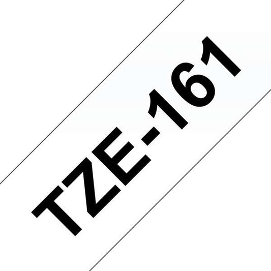 Brother TZe161 Generic Laminated Label Tape - Black Text on Transparent Background - Width 36mm x 8 meters
